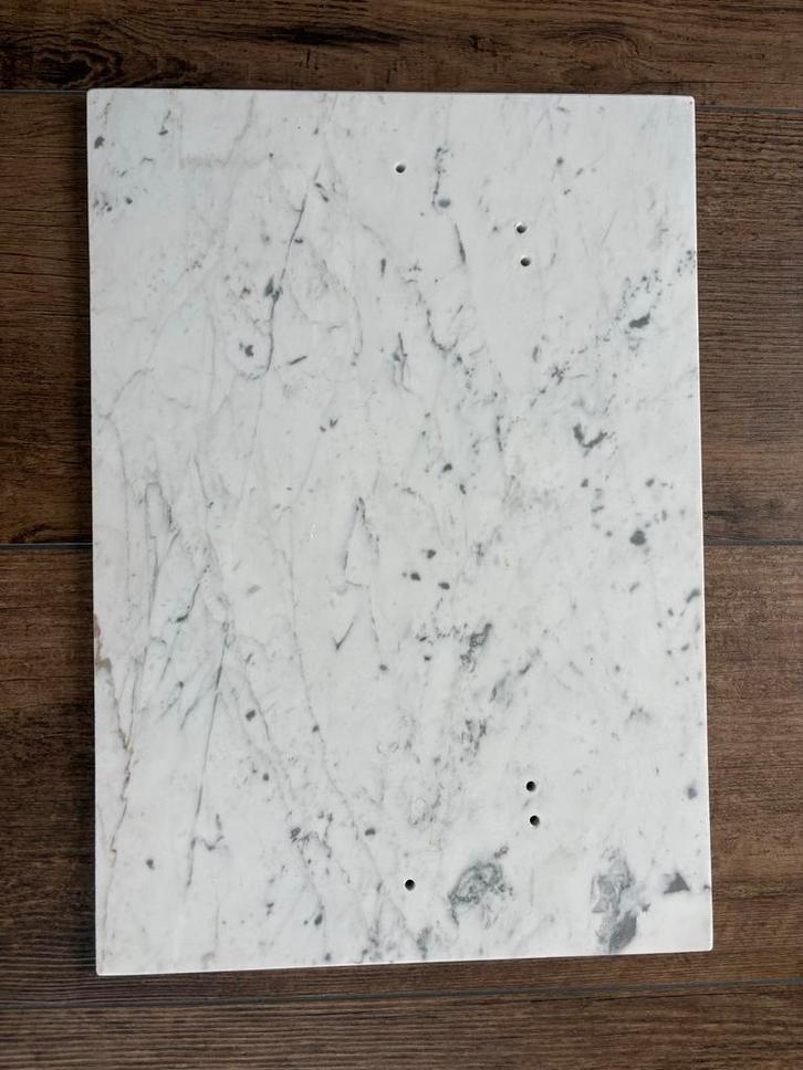 Marmeren achterwand + planchet wastafel - Gebruikt, Doe-het-zelf en Verbouw, Sanitair, Gebruikt, Wastafel, Steen, Ophalen