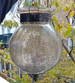 craquele glazen hanglamp/ lantaarn/kandelaar, Antiek en Kunst, Antiek | Glas en Kristal, Verzenden