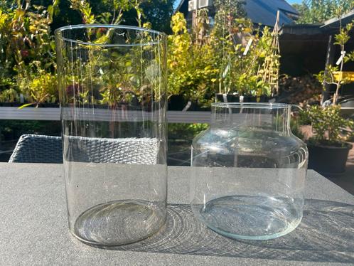 Glazen Vazen/ stolpen, Huis en Inrichting, Woonaccessoires | Vazen, Zo goed als nieuw, Overige kleuren, Minder dan 50 cm, Glas