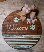 Houten Deurhanger 'Welcome To Our Home' - Handgemaakt, Huis en Inrichting, Woonaccessoires | Overige, Ophalen, Nieuw