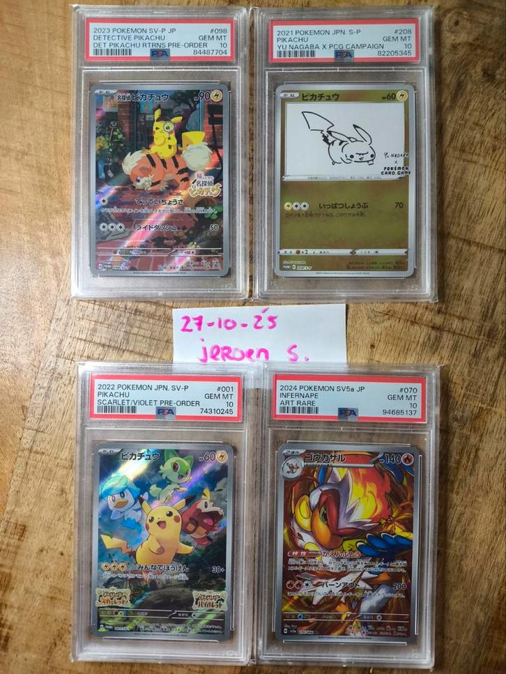 4 Japanse PSA 10 slabs, Hobby en Vrije tijd, Verzamelkaartspellen | Pokémon, Zo goed als nieuw, Ophalen of Verzenden