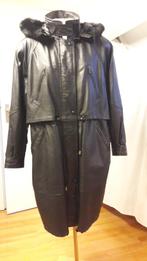 leren lange jas, parka ,maat 44, Zwart, Maat 42/44 (L), Ophalen of Verzenden, Zo goed als nieuw