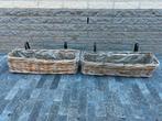Rieten/Rotan balkon bloembak, Tuin en Terras, Bloembakken en Plantenbakken, Minder dan 30 cm, Balkon, Minder dan 60 cm, Rond