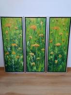 Drieluik met fleurige bloemen, Antiek en Kunst, Kunst | Schilderijen | Abstract, Ophalen