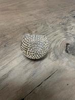 Strass Ring Zilverkleurig, Sieraden, Tassen en Uiterlijk, Ringen, Ophalen of Verzenden, Zo goed als nieuw, Dame, Zilver