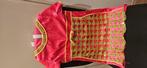 Roze/geel jurk met glitters en pallietjes, carnaval, Ophalen of Verzenden, Zo goed als nieuw, Maat 38/40 (M), Carnaval