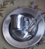 Vintage kindersetje, beker, bord, lepel,vork, eekhoorn, Gero, Antiek en Kunst, Ophalen of Verzenden