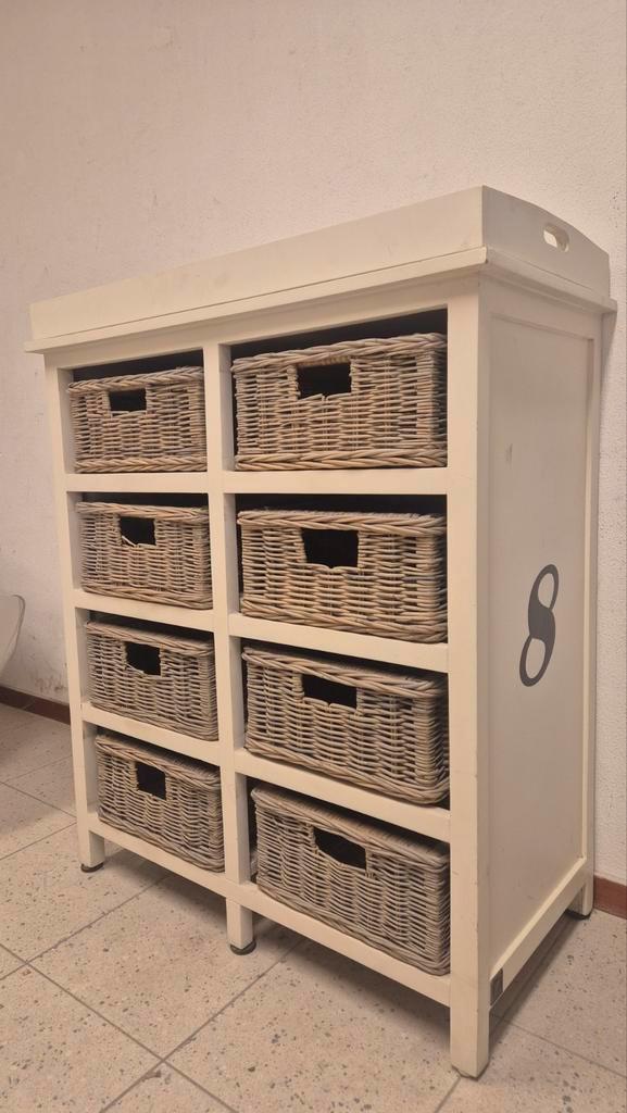 Wilsons Hill ladekast met rieten manden, Huis en Inrichting, Kasten | Ladekasten, Zo goed als nieuw, Minder dan 100 cm, 50 tot 100 cm