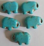 5 howliet edelsteen olifant kralen 15x10 mm, Hobby en Vrije tijd, Kralen en Sieraden maken, Nieuw, Kraal, Verzenden