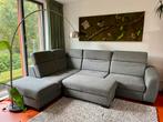 Grijze hoekbank, Huis en Inrichting, Ophalen, Zo goed als nieuw, Stof