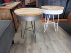 Salontafel Mango metaal Industrieel wit of staal look NIEUW, Ophalen, 50 tot 75 cm, Rond, Nieuw