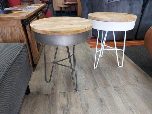 Salontafel Mango metaal Industrieel wit of staal look NIEUW, Huis en Inrichting, Tafels | Salontafels, Nieuw, 50 tot 75 cm, 50 tot 100 cm