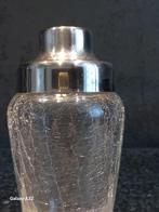 Cocktailshaker in zilver metaal en gecraqueleerd glas, Antiek en Kunst, Antiek | Glas en Kristal, Ophalen of Verzenden