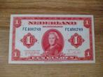 Bijna UNC biljet 1 gulden 1943, muntbiljet Wilhelmina, Postzegels en Munten, Bankbiljetten | Nederland, Ophalen of Verzenden, 1 gulden
