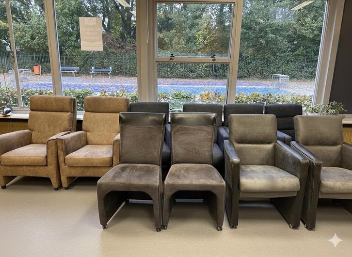 Gereinigde stoelen (10 stuks) - Ook per paar te koop!, Huis en Inrichting, Fauteuils, Gebruikt, Stof, Minder dan 50 cm, Minder dan 75 cm