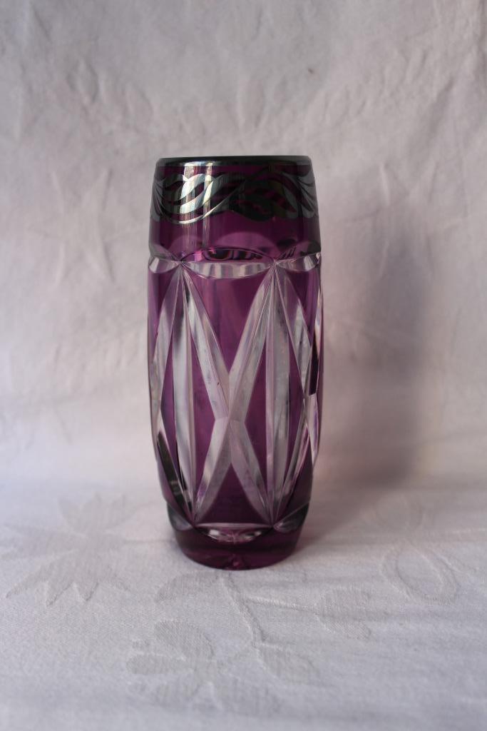 Antiek kristallen vaas zilver overlay, Antiek en Kunst, Antiek | Glas en Kristal, Ophalen of Verzenden