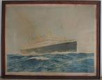 originele litho poster Charles Dixon ocean liner MS Bermuda, Ophalen, Gebruikt, Motorboot, Kaart, Foto of Prent