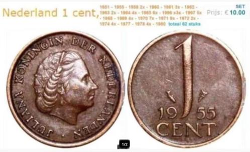 Nederland ƒ 0.01 1951 t/m 1981 62 munten zie foto, Postzegels en Munten, Munten | Nederland, Setje, Koningin Juliana, Ophalen of Verzenden