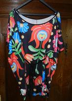 Bloementuniek met vleermuismouwen, ongeveer maat XL, Verzenden, Maat 46/48 (XL) of groter