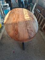 Houten ovalen eettafel, Ophalen, Gebruikt, 100 tot 150 cm, 200 cm of meer