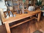 Prachtige massief teakhouten eettafel/kasteeltafel  240 cm, Ophalen, Zo goed als nieuw, 8 stoelen of meer