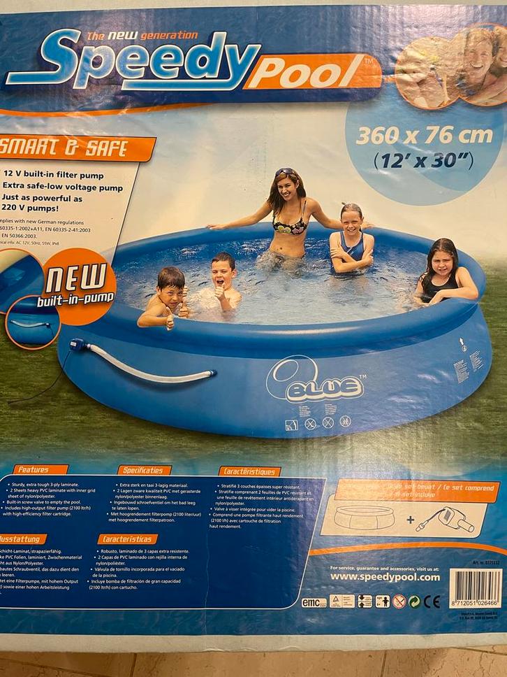 Speedy Pool Opblaaszwembad 360x76cm rond zgan, Tuin en Terras, Zwembaden, Nieuw, Opblaaszwembad, Minder dan 80 cm, 200 tot 400 cm