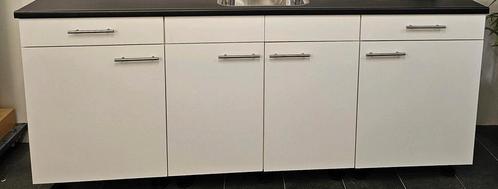 Atlas Bruynzeel Keukenblok kalkwit 200 cm, Huis en Inrichting, Keuken | Complete keukens, Zo goed als nieuw, Enkelwandige keuken