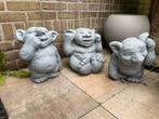 3 Betonnen Tollen - Tuinbeeldjes, Tuin en Terras, Tuinbeelden, Ophalen of Verzenden, Gebruikt, Beton, Overige typen