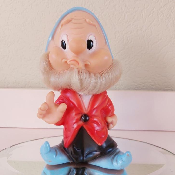 Piepbeest piep pop kabouter/dwerg Famosa- Grumpy 1975 rubber, Verzamelen, Speelgoed, Zo goed als nieuw, Ophalen of Verzenden