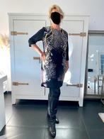 Mooi zwart goud chain print midi jurk dress Zara ladys XL 42, Overige kleuren, Zara, Maat 42/44 (L), Nieuw