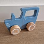 Little Dutch auto kar trekker traktor blauw hout K4736, Kinderen en Baby's, Speelgoed | Houten speelgoed, Ophalen of Verzenden