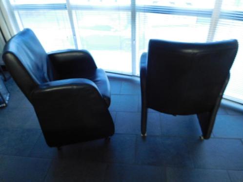 4 X  Merk HVS ZWARTE leren eetkamerstoelen, Huis en Inrichting, Stoelen, Gebruikt, Vier, Leer, Zwart, Ophalen