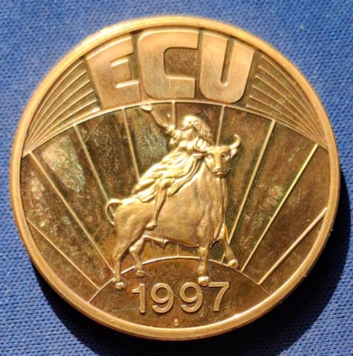 Penning Europa 1 ecu 1997, Postzegels en Munten, Penningen en Medailles, Overige materialen, Nederland, Verzenden