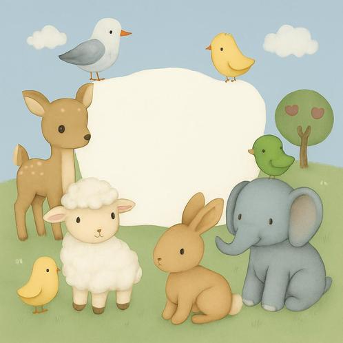 Geboortebord Babydieren, Kinderen en Baby's, Kraamcadeaus en Geboorteborden, Nieuw, Ophalen