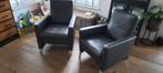 2 leren stoelen,kleur grijs, Huis en Inrichting, Fauteuils, Modern, Gebruikt, Leer, 75 tot 100 cm