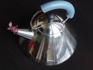 Alessi iconische fluitketel 9093 Michael Graves INOX 18/10 beschikbaar voor biedingen