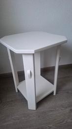 Wit eiken houten tafeltje, Minder dan 50 cm, Gebruikt, 50 tot 75 cm, Minder dan 50 cm