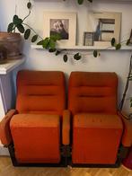 Oranje bioscoop stoelen, Huis en Inrichting, Stoelen, Ophalen, Gebruikt, Twee, Overige kleuren