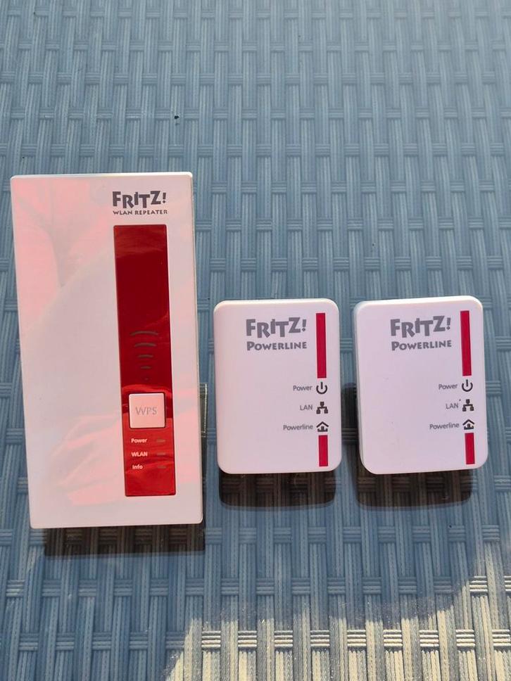 Fritz! WLAN Repeater 1160 + 2 Powerlines 510E, Computers en Software, WiFi-versterkers, Gebruikt, Ophalen of Verzenden