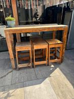 Bartafel op wieltjes Lengte 160 Breedte 75 Hoogte 113, Ophalen, Gebruikt