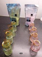 Vaasjes en decoratiezand groen en roze bruiloft versiering, Ophalen, Zo goed als nieuw, Versiering, Geboorte of Huwelijk