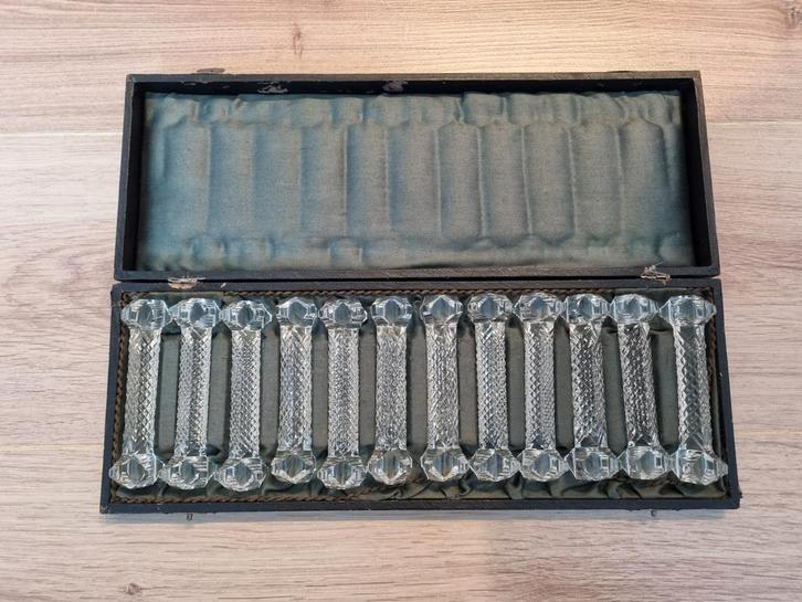 Glazen Bestekleggers - Set van 12, Antiek en Kunst, Antiek | Glas en Kristal, Ophalen of Verzenden
