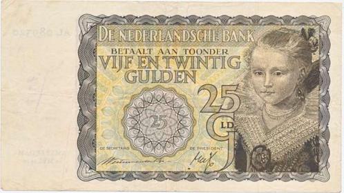 Nederland 25 Gulden 1940 Prinsesje, Postzegels en Munten, Bankbiljetten | Nederland, Los biljet, 25 gulden, Ophalen of Verzenden