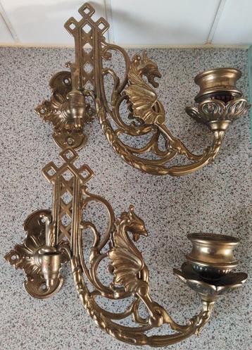 Set Antieke Victoriaanse wandkandelaars/Piano kandelaars   beschikbaar voor biedingen