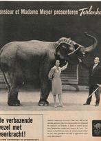 retro reclame 1961 Terlenka met circus Medrano olifant, Verzamelen, Verzenden, Overige typen