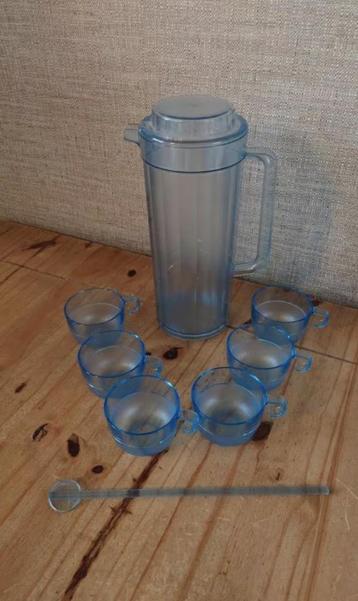 Tupperware Preludio Waterkan 2L+ 6 bekers Blauw NIEUW beschikbaar voor biedingen