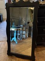Antieke Biedermeier spiegel 120x66cm zwart goud vintage VdlM, Ophalen, Overige vormen, 50 tot 100 cm, 100 tot 150 cm