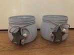 Clayre & Eef Set van 2 waxinelichthouders Leuk, Huis en Inrichting, Woonaccessoires | Kandelaars en Kaarsen, Overige materialen