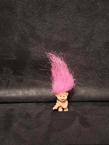 Sleutelhanger vintage Troll met viool en roze haar 1980 beschikbaar voor biedingen