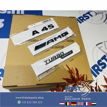 W177 A45 AMG LOGO SET ZWART EMBLEMEN SET Mercedes A KLASSE 4 beschikbaar voor biedingen